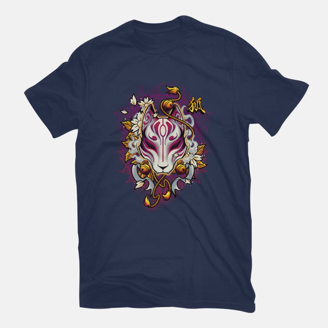 Kitsune Fox Spirit Mask-Unisex-Basic-Tee-Angoes25