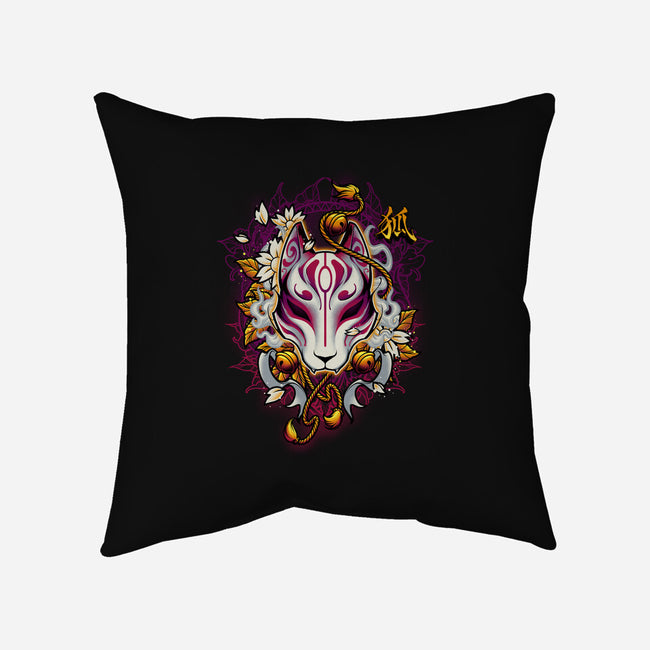 Kitsune Fox Spirit Mask-None-Removable Cover w Insert-Throw Pillow-Angoes25