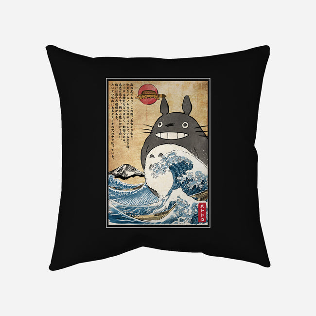 My Neighbor In Japan Woodblock-None-Removable Cover w Insert-Throw Pillow-DrMonekers