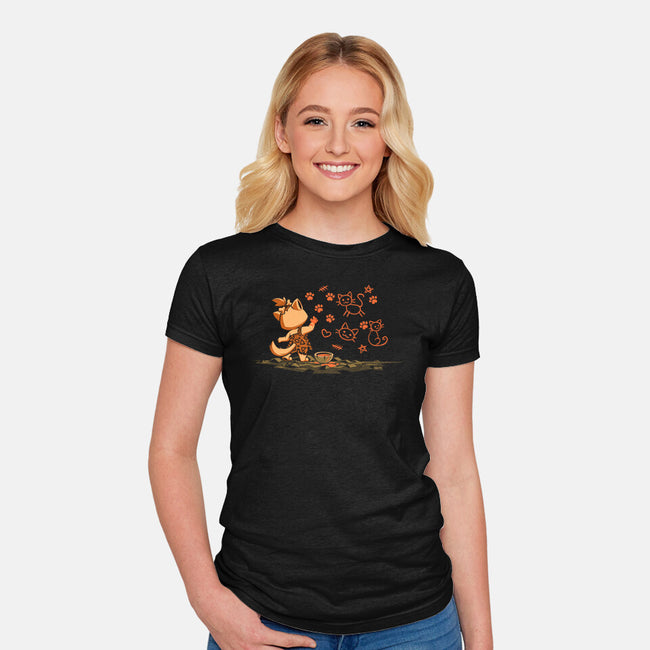 Ancient Doodles-Womens-Fitted-Tee-worlddominationforcats