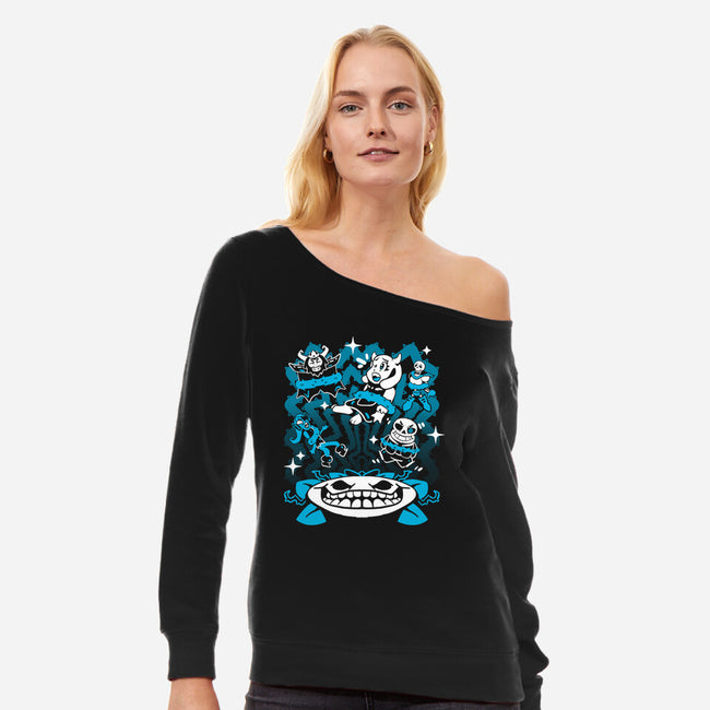 Pacifist-Womens-Off Shoulder-Sweatshirt-Sketchdemao