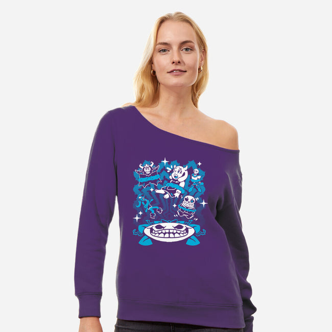 Pacifist-Womens-Off Shoulder-Sweatshirt-Sketchdemao