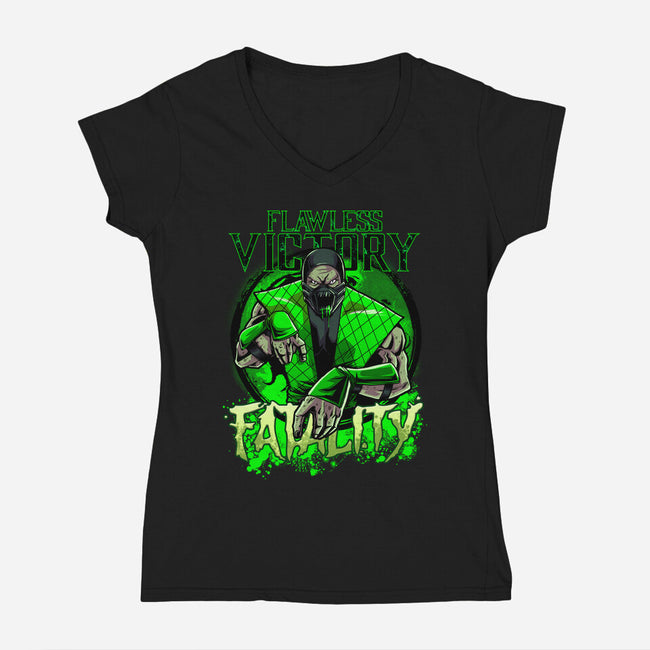 Slime Fatality-Womens-V-Neck-Tee-Diego Oliver