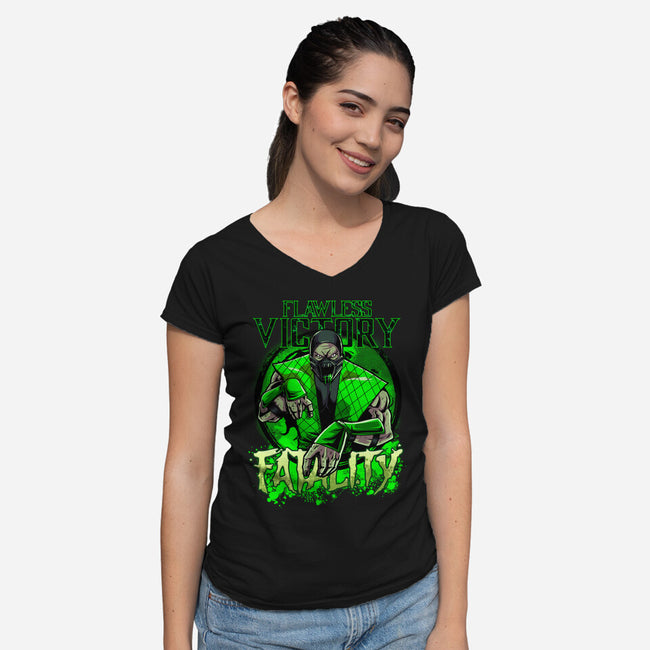 Slime Fatality-Womens-V-Neck-Tee-Diego Oliver