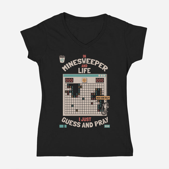 The Minesweeper Philosophy-Womens-V-Neck-Tee-Heyra Vieira