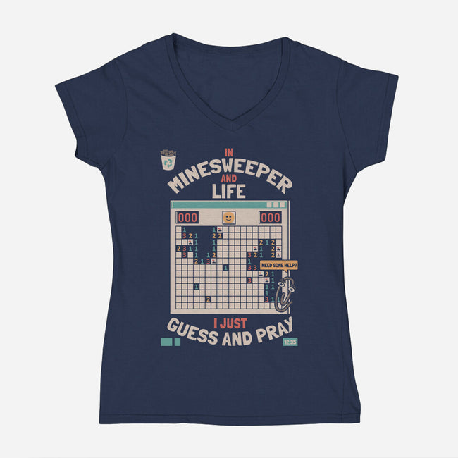 The Minesweeper Philosophy-Womens-V-Neck-Tee-Heyra Vieira