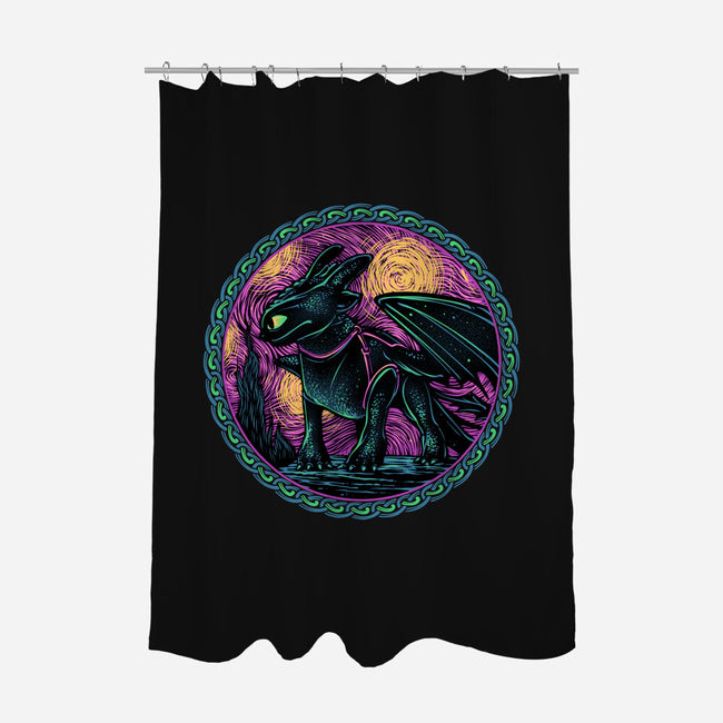 Fury Of The Night Sky-None-Polyester-Shower Curtain-glitchygorilla