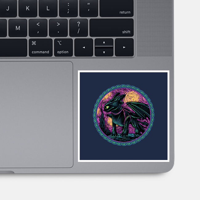 Fury Of The Night Sky-None-Glossy-Sticker-glitchygorilla