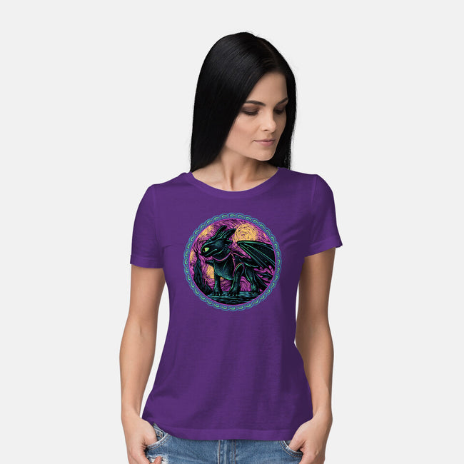 Fury Of The Night Sky-Womens-Basic-Tee-glitchygorilla