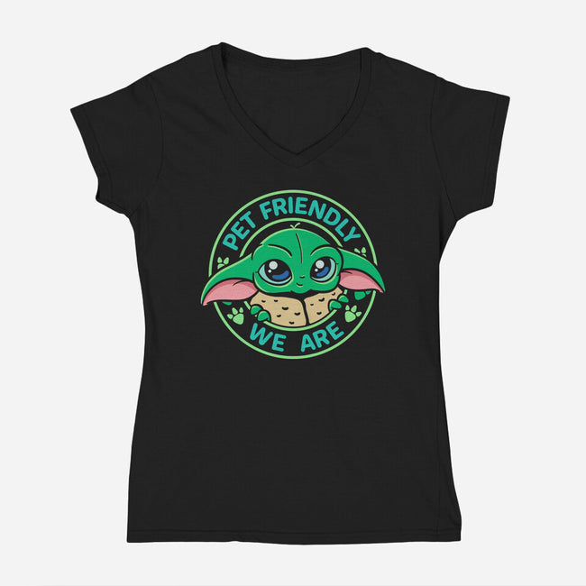 Pet Friendly We Are-Womens-V-Neck-Tee-Getsousa!