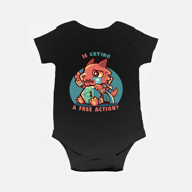 Crying Is A Free Action-Baby-Basic-Onesie-TechraNova