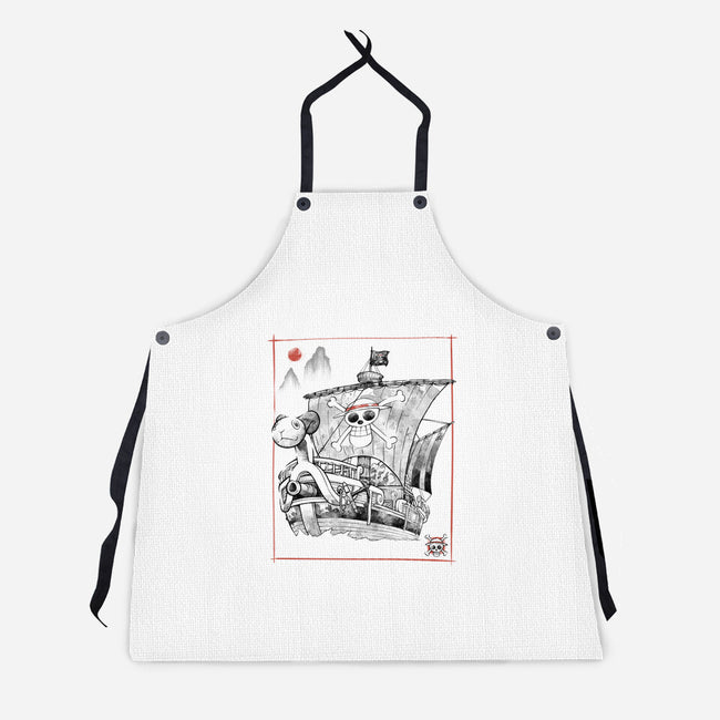 Going Merry Sumi-E-Unisex-Kitchen-Apron-Astrobot Invention