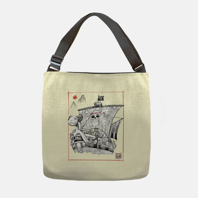 Going Merry Sumi-E-None-Adjustable Tote-Bag-Astrobot Invention