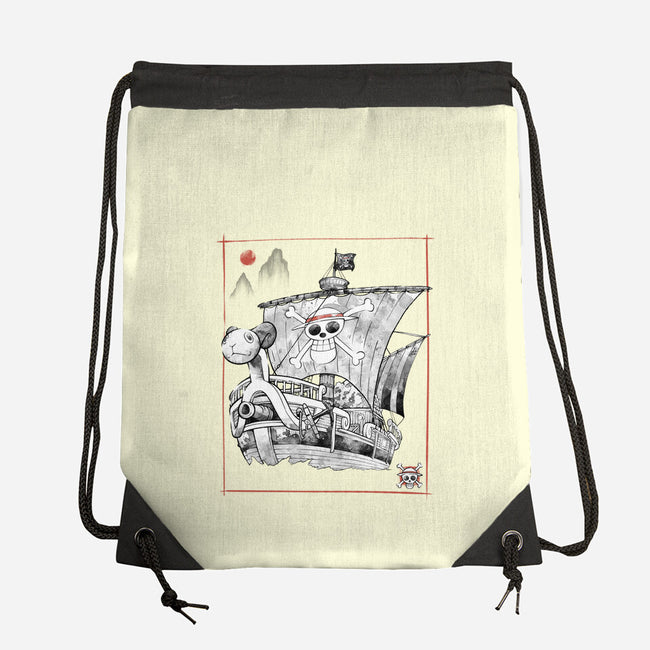 Going Merry Sumi-E-None-Drawstring-Bag-Astrobot Invention