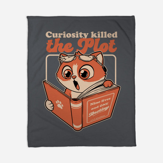 Curious Cat Book-None-Fleece-Blanket-Studio Mootant