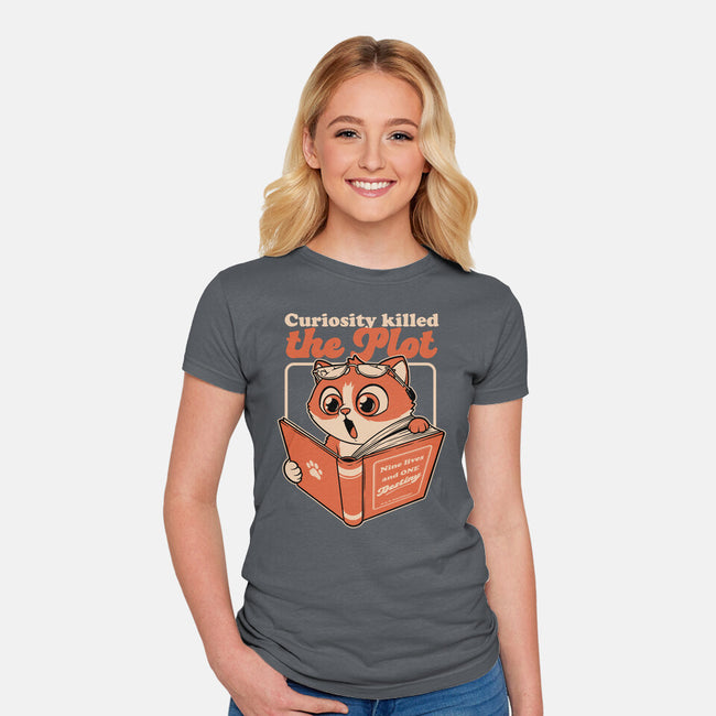 Curious Cat Book-Womens-Fitted-Tee-Studio Mootant