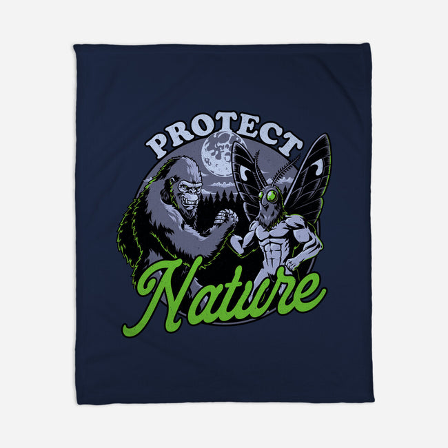 Cryptids Protect Nature-None-Fleece-Blanket-Studio Mootant