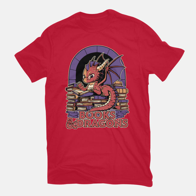 Books And Dragons-Womens-Fitted-Tee-Studio Mootant