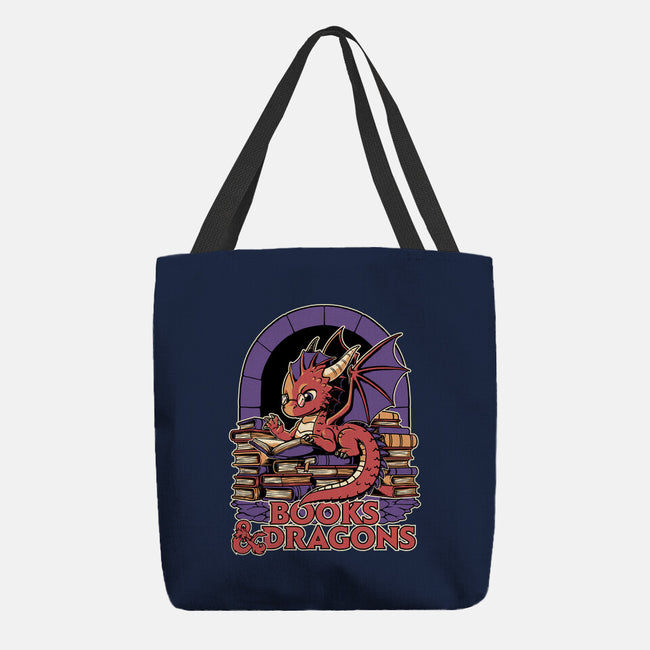 Books And Dragons-None-Basic Tote-Bag-Studio Mootant