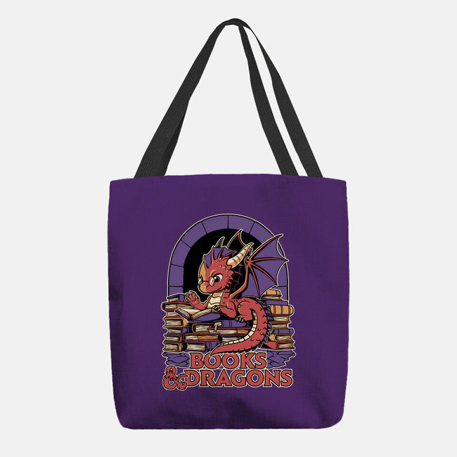 Books And Dragons-None-Basic Tote-Bag-Studio Mootant