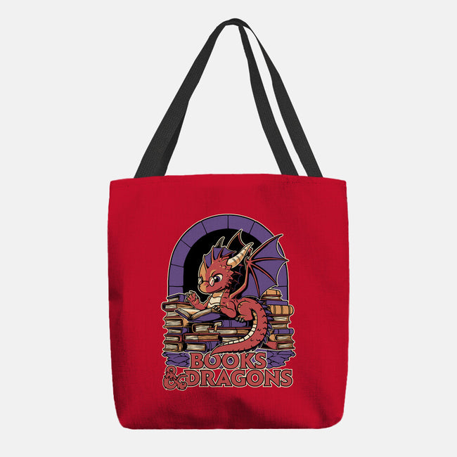 Books And Dragons-None-Basic Tote-Bag-Studio Mootant