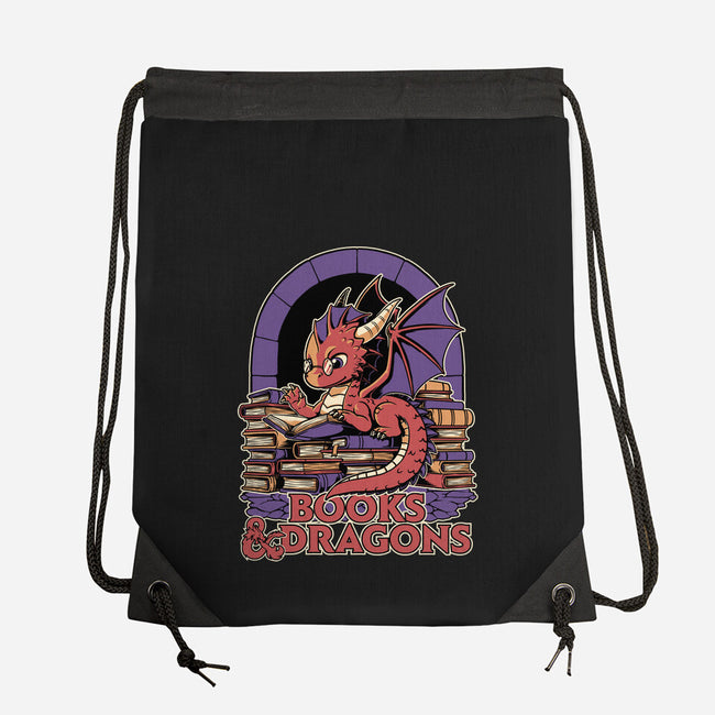 Books And Dragons-None-Drawstring-Bag-Studio Mootant