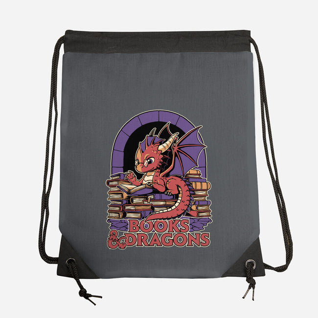 Books And Dragons-None-Drawstring-Bag-Studio Mootant