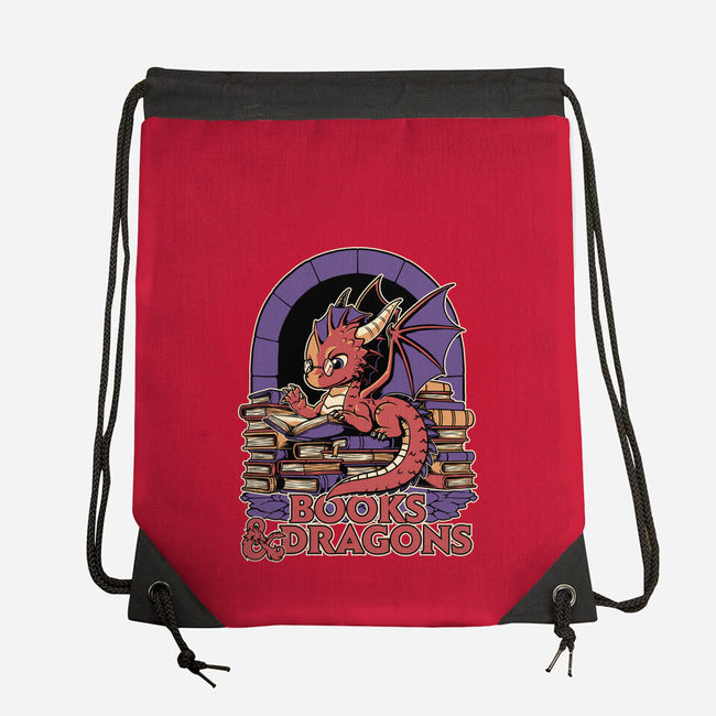 Books And Dragons-None-Drawstring-Bag-Studio Mootant