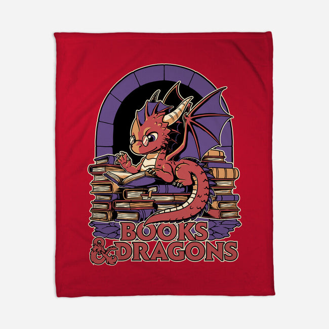 Books And Dragons-None-Fleece-Blanket-Studio Mootant