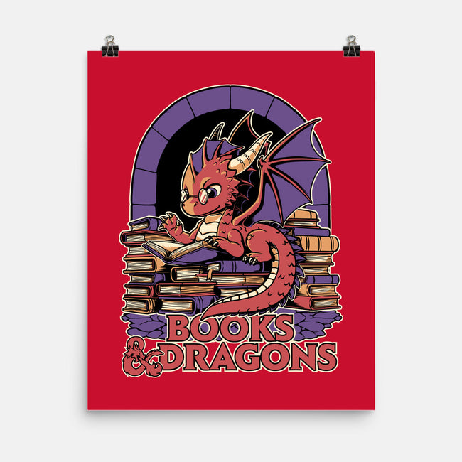 Books And Dragons-None-Matte-Poster-Studio Mootant