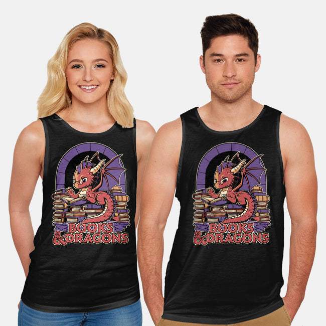 Books And Dragons-Unisex-Basic-Tank-Studio Mootant