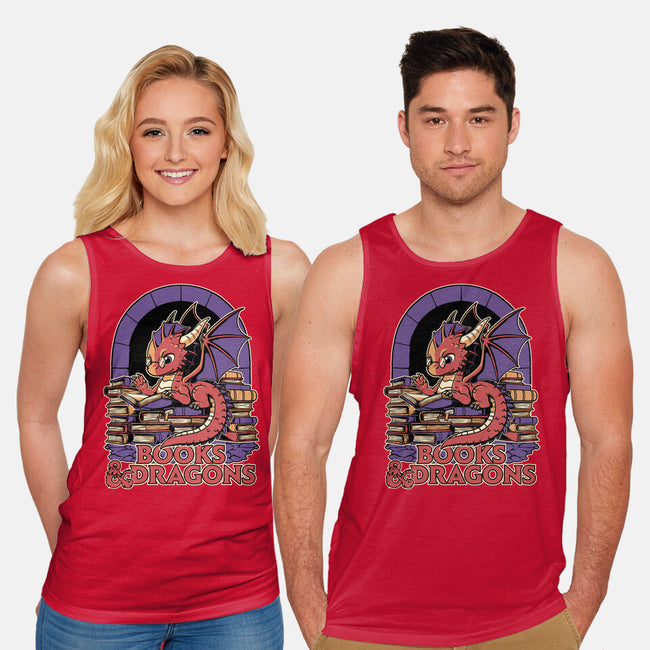 Books And Dragons-Unisex-Basic-Tank-Studio Mootant