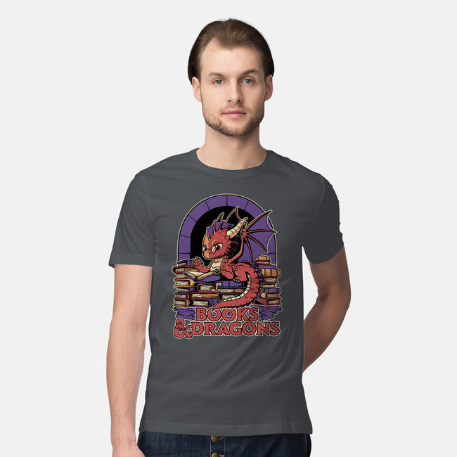 Books And Dragons-Mens-Premium-Tee-Studio Mootant