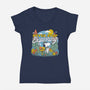 Beagle Wilderness Exploration-Womens-V-Neck-Tee-Studio Mootant