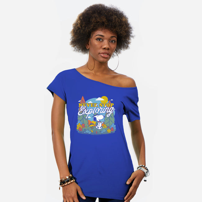 Beagle Wilderness Exploration-Womens-Off Shoulder-Tee-Studio Mootant