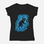 Cat Underwater-Womens-V-Neck-Tee-nickzzarto