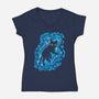 Cat Underwater-Womens-V-Neck-Tee-nickzzarto