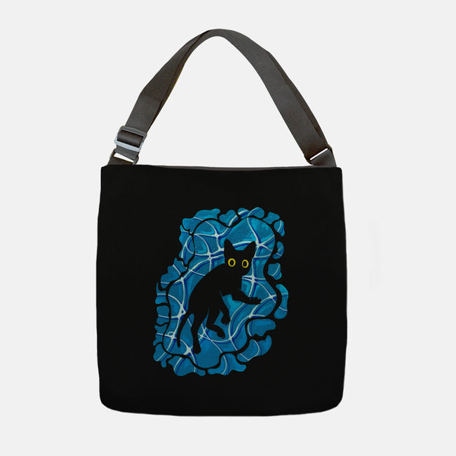 Cat Underwater-None-Adjustable Tote-Bag-nickzzarto