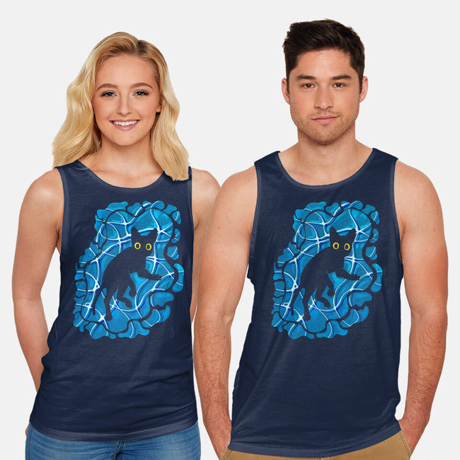 Cat Underwater-Unisex-Basic-Tank-nickzzarto