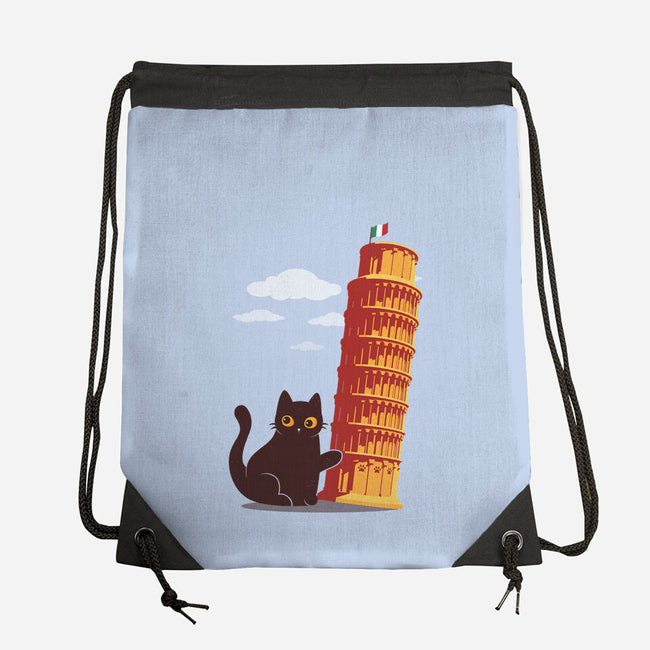 Purrfectly Tilted-None-Drawstring-Bag-erion_designs