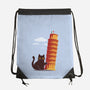 Purrfectly Tilted-None-Drawstring-Bag-erion_designs