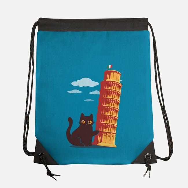 Purrfectly Tilted-None-Drawstring-Bag-erion_designs