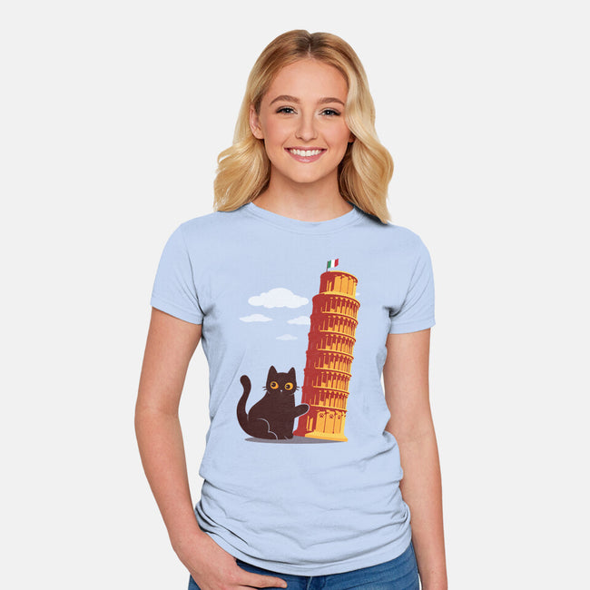 Purrfectly Tilted-Womens-Fitted-Tee-erion_designs