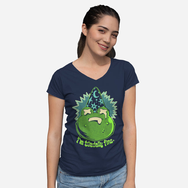 I'm Toadally Fine-Womens-V-Neck-Tee-ilustrata