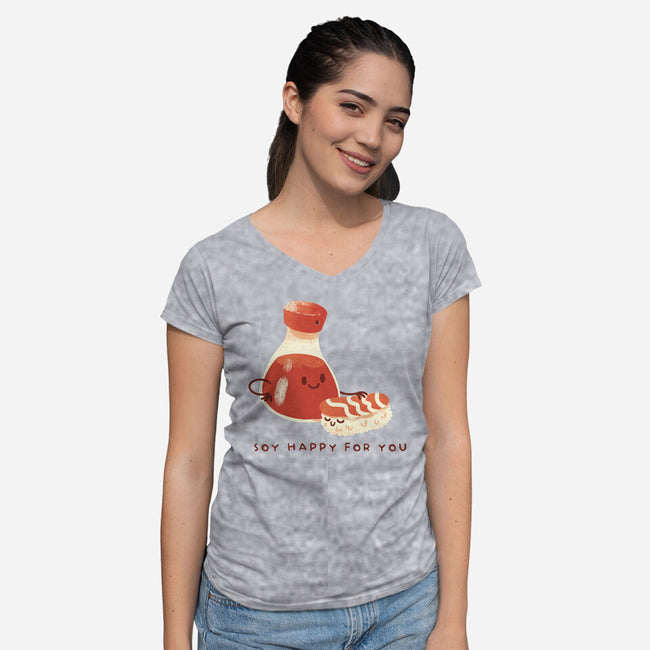 Soy Happy For You-Womens-V-Neck-Tee-FunkVampire