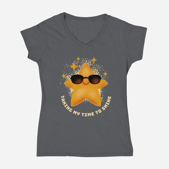 Taking My Time To Shine-Womens-V-Neck-Tee-FunkVampire