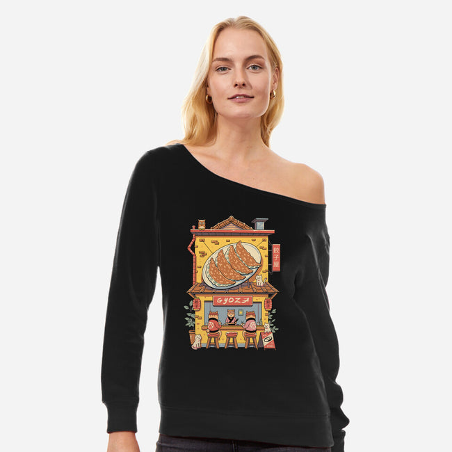 Gyoza Neko House-Womens-Off Shoulder-Sweatshirt-vp021