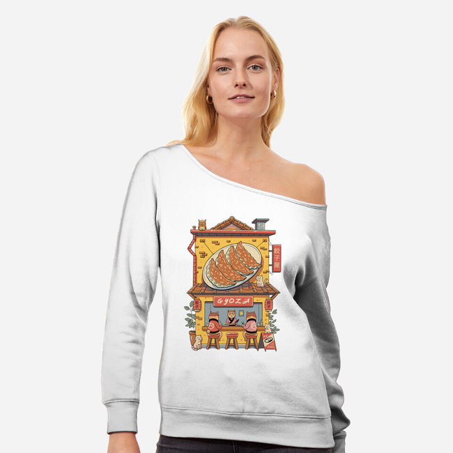 Gyoza Neko House-Womens-Off Shoulder-Sweatshirt-vp021