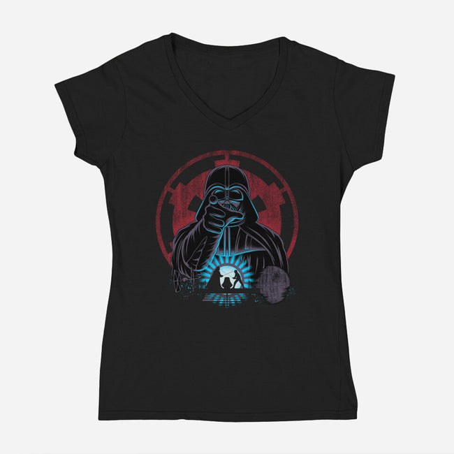 Ghost Hand-Womens-V-Neck-Tee-rmatix