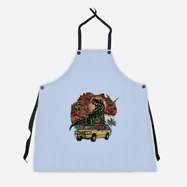 Dino Expedition-Unisex-Kitchen-Apron-glitchygorilla